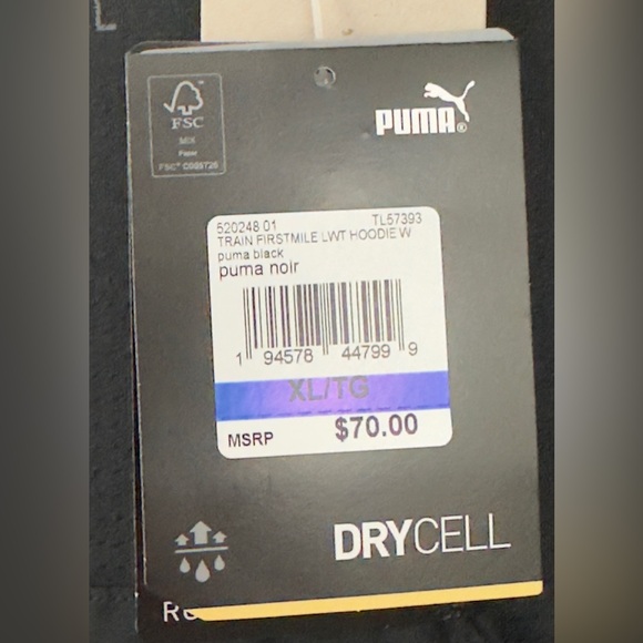 PUMA Train First Mile Lightweight Hoodie Black Thumbholes & Kangaroo Po… - Picture 6 of 13